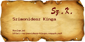 Szimonidesz Kinga névjegykártya